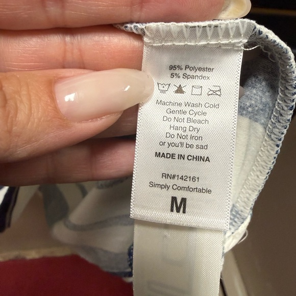 LuLaRoe Emily Dress Womens M Blue White Striped Long Sleeve Swing Dress NWT - Picture 3 of 4